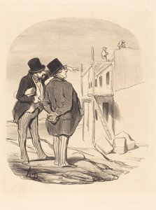 Zwei Männer inmitten von Ruinen von Honoré Daumier