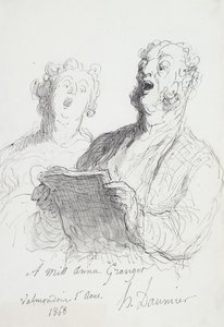 Zwei Sänger, 1868 von Honoré Daumier