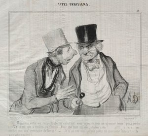 Types Parisiens, Platte 26: Ja, mein Herr, Ihr respektables Auftreten ermutigt mich... von Honoré Daumier