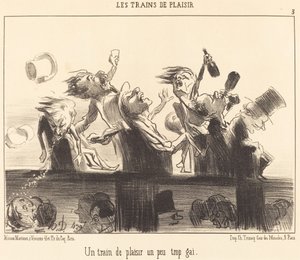 Ein etwas zu fröhlicher Vergnügungszug von Honoré Daumier