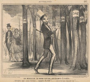 Ein Herr im Glück auf den Champs-Elysées von Honoré Daumier