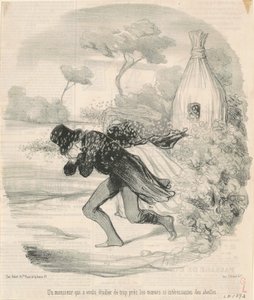 Ein Herr, der die Sitten der Bienen studieren wollte von Honoré Daumier