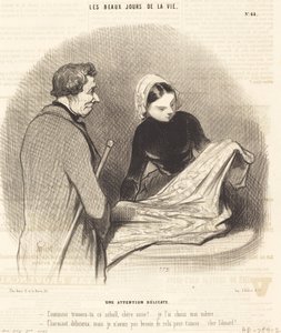 Eine zarte Aufmerksamkeit von Honoré Daumier
