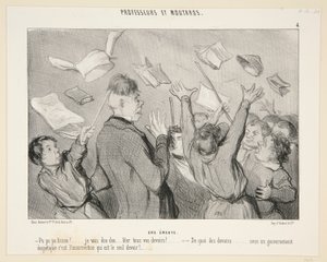 Ein Aufstand; Nr. 4 von Professeurs et Moutards von Honoré Daumier