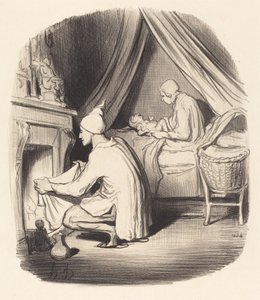Eine unruhige Nacht von Honoré Daumier
