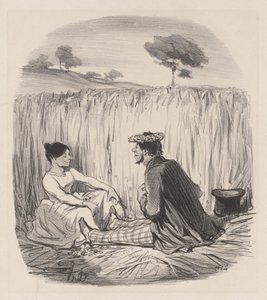 Eine Idylle im Weizen von Honoré Daumier