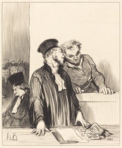 Hier ist die Staatsanwaltschaft, die Ihnen unangenehme Dinge sagt... von Honoré Daumier