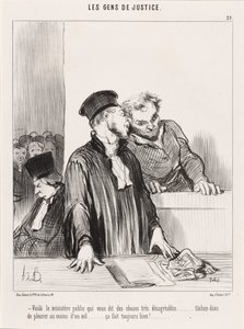 Voila le ministère public qui vous dit des choses... désagréables... von Honoré Daumier