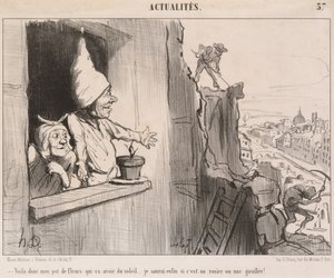 Voila... mein Blumentopf... wird Sonne haben... von Honoré Daumier