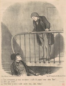 Entschuldigen Sie mich: Ich werde mich zu Tisch setzen ... von Honoré Daumier