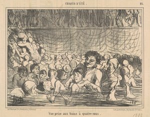 Ansicht aufgenommen in den Bädern für vier Sous von Honoré Daumier