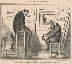 Ansicht aufgenommen in einem Atelier... von Honoré Daumier