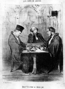 Wenn das Verbrechen nicht gibt, aus der Serie „Gens de Justice“, Karikaturen über die Justiz von Honore Daumier (1808-1879). „Charivari“