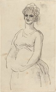 Frau mit Schleier von Honoré Daumier