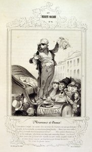 Illustrationen über Ideen und Legenden Philipon unter dem Titel Les Cent und Robert Macaire von Honoré Daumier