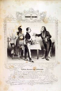 Illustrationen über Ideen und Legenden von Philipon unter dem Titel Les Cent und Robert Macaire von Honoré Daumier