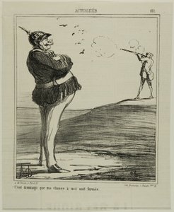 „-Wie schade, dass ich nicht jagen darf,“ Tafel 180 aus Actualités von Honoré Victorin Daumier