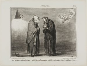 „- Ah, meine liebe Madame Chaffarou... das muss doch das Ende sein... der Komet kommt und die Sonne geht“, Platte 392 aus Actualités