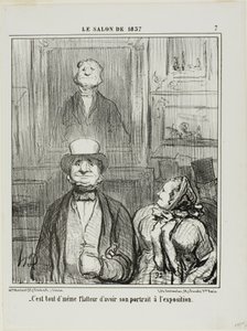 „- Es ist wirklich schmeichelhaft, sein Porträt im Salon ausgestellt zu haben,“ Tafel 7 aus Le Salon de 1857