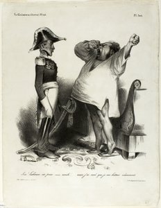„- Sire! Lissabon wurde erobert. - aaaah!!... und ich träumte, dass ich tapfer gekämpft hätte!“, Platte 304 von Honoré Victorin Daumier