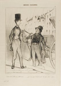 „- Taxi Monsieur? Taxi? - Ich habe nicht einmal genug, um zu Fuß zu gehen,“ Tafel 8 aus Émotions De Parisiens