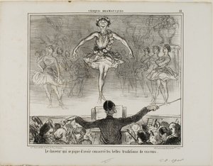 Eine Tänzerin, die behauptet, die große Tradition von VESTRI bewahrt zu haben, Platte 12 aus Croquis Dramatiques von Honoré Victorin Daumier