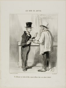 Ein Verteidiger am Schiedsgericht bespricht Geschäfte in seinem üblichen Büro, Platte 27 aus Les Gens De Justice von Honoré Victorin Daumier