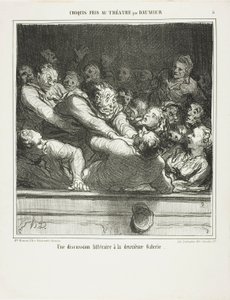 Ein literarisches Argument auf der zweiten Ebene, Platte 3 aus Croquis Pris Au Théâtre par Daumier