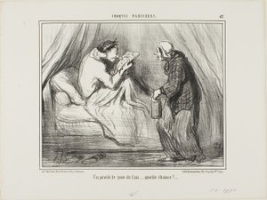 „Ein Protest am Neujahrstag! Was für ein Glück! ...........,“ Platte 42 aus Croquis Parisiens