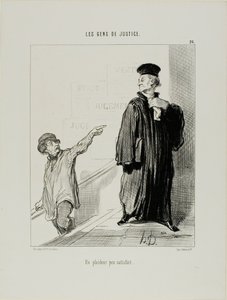 Ein eher unzufriedener Prozessbeteiligter, Platte 26 aus Les Gens De Justice von Honoré Victorin Daumier
