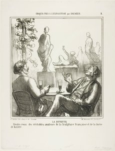 An der Bar. Treffpunkt für die wahren Liebhaber französischer Skulptur und bayerischen Bieres, Platte 5 aus Croquis pris à l