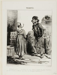 Ha! Verdammt Frau... wie viel Spaß hatten wir, als wir achtzehn waren... keine Männer, keine Frauen... nur wir Leute aus Auvergne, Platte 5 aus Vulgarités von Honoré Victorin Daumier