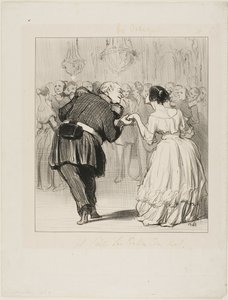 Er erfreut sich am Ball, Platte 10 aus Les Banqueteurs von Honoré Victorin Daumier