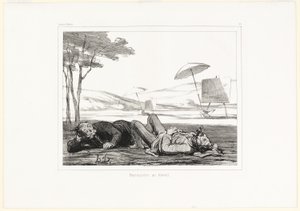 Landschaftsmaler bei der Arbeit, Platte 309 aus Souvenirs d’artistes von Honoré Victorin Daumier