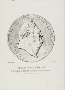 Louis-Philippe, letzter König der Franzosen 1848. Entwurf für eine Medaille, die von der Nationalen Münzanstalt hergestellt werden soll von Honoré Victorin Daumier
