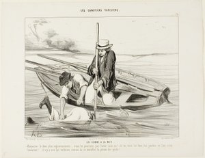 Mann über Bord! (Platte 14 aus Les Ca) von Honoré Victorin Daumier