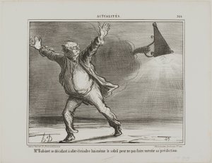 Monsieur Babinet beschließt, persönlich die Sonne auszuschalten, damit seine Vorhersagen erfüllt werden, Platte 386 aus Actualités