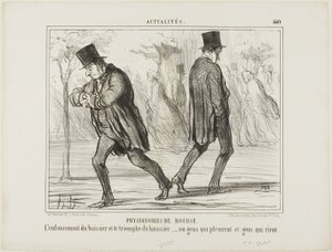 Physiognomie der Börse. Die Verzweiflung des Baissiers und der Triumph des Haussiers - oder Weinen und Lachen, Platte 440 aus Actualités von Honoré Victorin Daumier