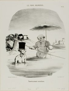 Entspannung während der Hundstage, Platte 33 aus Les Bons Bourgeois von Honoré Victorin Daumier