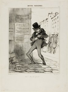 Ausgeraubt! Leere-Tasche-Straße..., Platte 13 aus Émotions Parisiens von Honoré Victorin Daumier