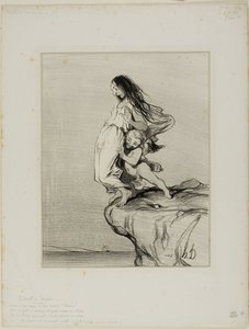 Sapphos Tod, Platte 49 aus Histoire Ancienne von Honoré Victorin Daumier