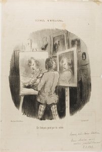 Selbstporträt eines Franzosen, Platte 2 aus Szenen aus Ateliers von Honoré Victorin Daumier