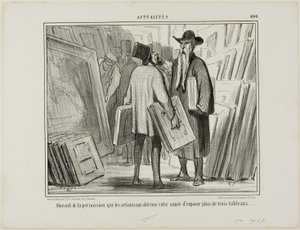 Einige Künstler nutzen die diesjährige Erlaubnis, mehr als drei Gemälde auszustellen, Platte 400 aus Actualités von Honoré Victorin Daumier