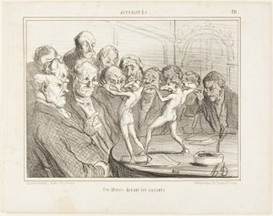 Die Azteken vor den Wissenschaftlern, Tafel 211 aus Actualités von Honoré Victorin Daumier