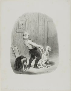 Die erste Tanzstunde, aus Les Papas von Honoré Victorin Daumier