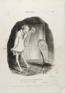 Das Kleid fällt, der Mann bleibt, und die Beine zittern. (J.B. Rousseau), Platte 10 aus Coquetterie von Honoré Victorin Daumier