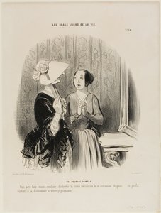 Der Pamela-Hut. „Sie haben vollkommen recht, Madame, diese hinreißende Form eines neuen Hutes zu wählen... besonders von der Seite passt er wunderbar zu Ihrer Physiognomie...!“, Platte 76 aus Les Beaux Jours De La Vie