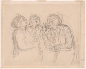 Drei Klatschbasen von Honoré Victorin Daumier