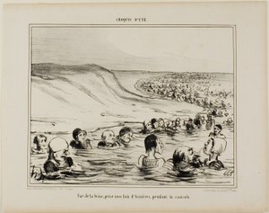 Blick auf die Seine bei Asnières während der Hundstage, Platte 2 aus Croquis D
