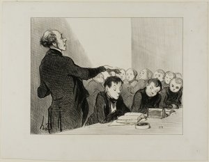„Du erinnerst dich jetzt, dass der junge Cabassol viel zu gut in der Übersetzung ist, als dass ich jemandem in dieser Klasse erlauben würde, ihn zu belästigen... er steht unter meinem unmittelbaren Schutz! Bei den Abschlussprüfungen wird er die Ehre des Bi von Honoré Victorin Daumier